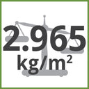 2.965kg/m² Total Weight