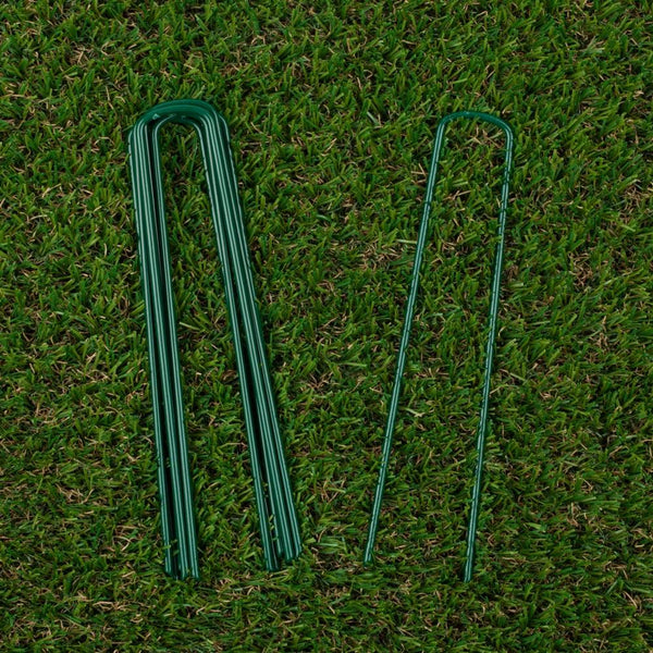 Powder Coated Green Grass Pins 150mm